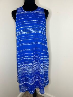 Tommy Hilfiger Blue & White Midi Shift Dress